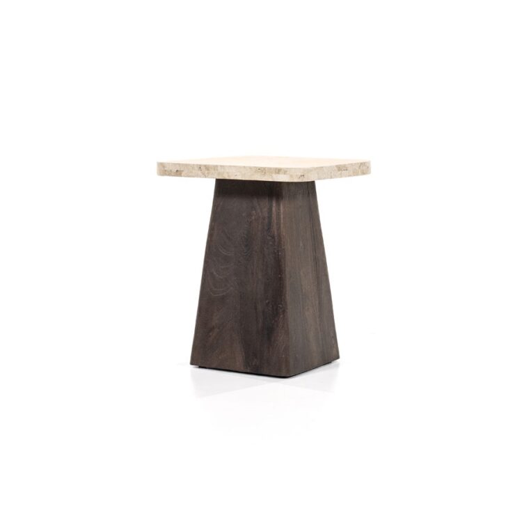 Travis - Table d'appoint 40x40 Travertin