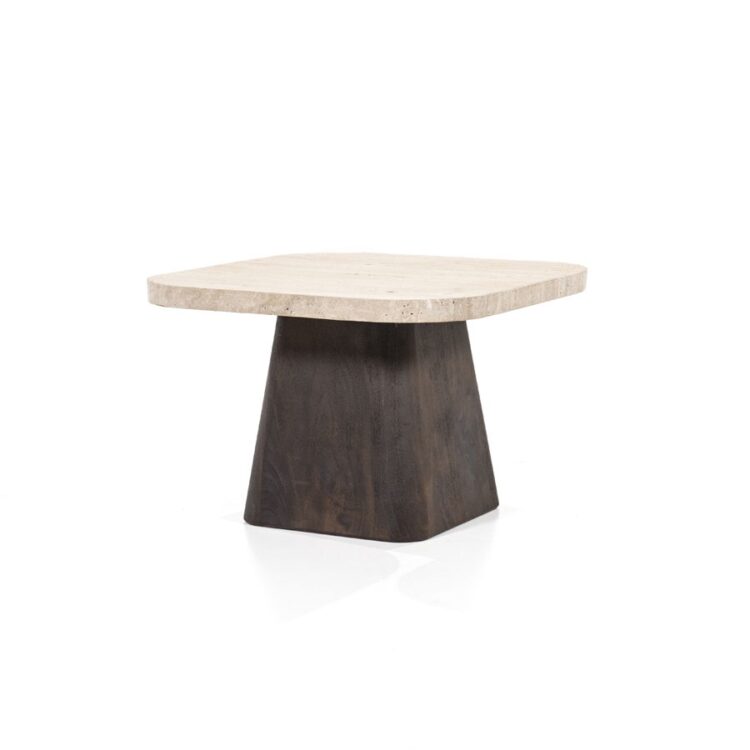 Travis - Table d'appoint 60x60 Travertin