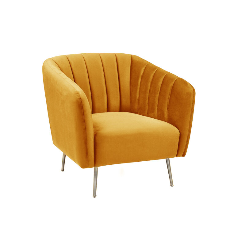 George - Fauteuil - Velours ocre