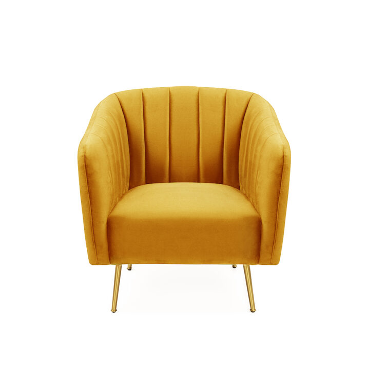 George - Fauteuil - Velours ocre