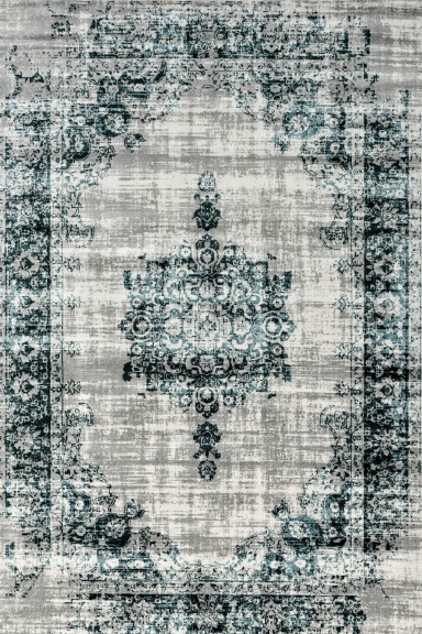 Iris vintage tapijt - dark grey blue - 160 x 230