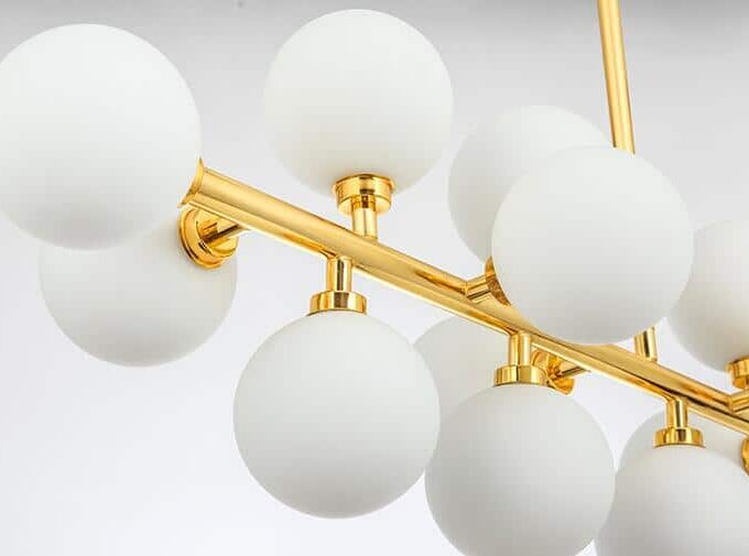 Art Deco hanglamp 16 lichtpunten mat goud